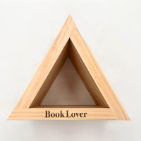 Serre-livres personnalisé en bois massif, support de livre triangulaire en bois pour table de chevet, marque-page en bois