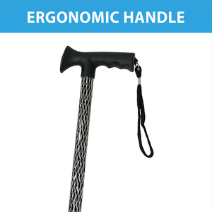<span class=keywords><strong>Canne</strong></span> de marche réglable télescopique marron <span class=keywords><strong>ultra</strong></span>-léger avec design gravé pour la thérapie de réadaptation de randonnée et de trekking - Product Image 2