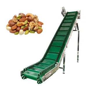 Industrial Food White Motorized Powered PU Belt Climbing Conveyor Systems