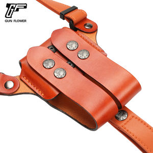 ガンフラワーユニバーサルレザーショルダーホルスターダブルマグポーチフルグレインレザーコンフォートキャリーアウトドア - Product Image 6