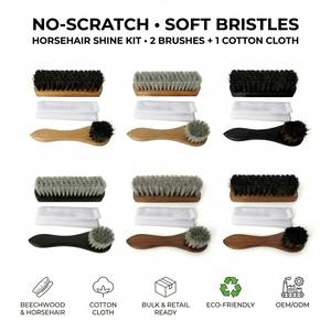 Juego de 3 Cepillos de Pelo de Caballo Gris para el Cuidado del Cuero, Pulido y Limpieza, Cerdas Suaves que No Rasan, Etiqueta Privada OEM/ODM - Product Image 6