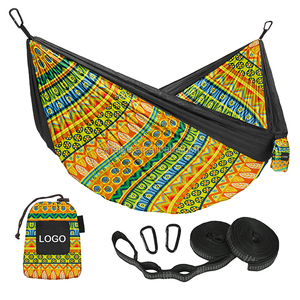 Hamaca doble de nailon personalizada para exteriores, hamaca portátil de árbol para acampar, paracaídas - Product Image 1