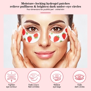 Mascarilla de Hidrogel Desechable <span class=keywords><strong>para</strong></span> Ojos con Diseño de Fresa y Té Verde de Algas Marinas, Hidratante, Iluminadora, Vegana, Seca, OEM, ODM, Marca Privada - Product Image 6