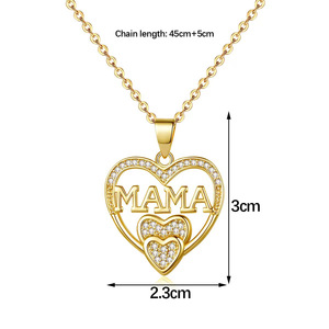 Collier Pendentif Cœur Polyvalent Plaqué Or 18K en Cuivre, Tendance et Polyvalent, Idéal pour la Fête des Mères - Meilleure Vente Transfrontalière - Product Image 5