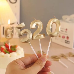 歌剧院数字生日蜡烛，金色和银色创意浪漫蛋糕装饰，适合派对周年纪念日 - Product Image 5