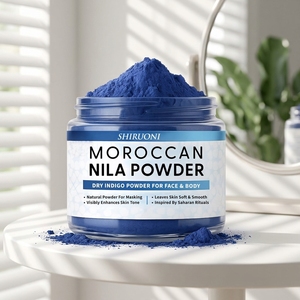 <span class=keywords><strong>Masque</strong></span> d'argile <span class=keywords><strong>Nila</strong></span> Indigo multi-usages à marque privée du Maroc, exfolie et illumine la peau du <span class=keywords><strong>visage</strong></span>, des cheveux et du corps - Product Image 1