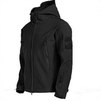 Veste à capuche noire pour homme, imperméable, en polyester épais, style vêtements de travail, fermeture éclair, coupe classique, pour l'hiver