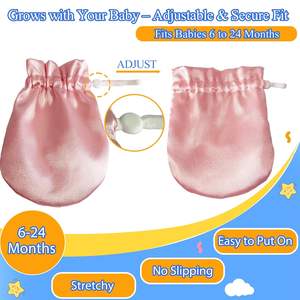 Étiquette personnalisée 100% mitaines d'eczéma en soie de mûrier pure pour bébés gants d'eczéma anti-rayures mitaines de soulagement de l'eczéma réglables - Product Image 5