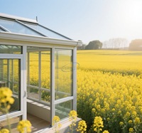 LongTai Serres d'hiver extérieures modernes préfabriquées personnalisées Balcon Salle de jardin Solaires en aluminium Maisons en verre