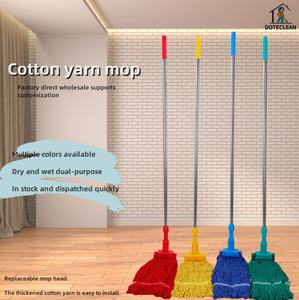 Mango de acero inoxidable giratorio Lavable a <span class=keywords><strong>mano</strong></span> escalable, fregona doméstica ecológica, cubierta de tela para cabeza de fregona reemplazable antigua - Product Image 2