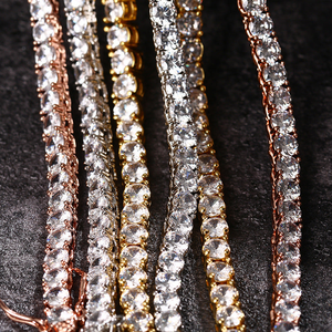 Collar de Cadena de Tenis con Diamantes Chapado en Oro de 14k de Primera Calidad, Corte Brillante, Joyería Fina de Lujo, Colección Unisex - Product Image 4