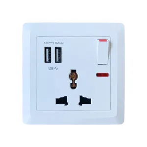 VNX工厂双2 USB充电端口13A通用110-250v住宅酒店电气通用墙壁插座
