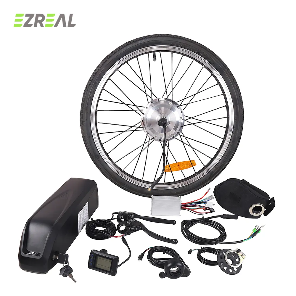 Ezreal 24v 250w kits de conversão de peças de bicicleta elétrica com 10.4ah hailong bateria