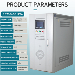 SBW-S-50KVA ba pha tự động điều chỉnh điện áp 50kva 50/60Hz đầu vào 304-456/280-480/32-437V Đầu Ra 380V điện áp ổn định - Product Image 1