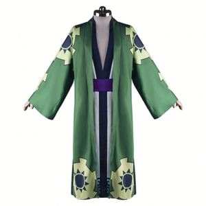 Une pièce <span class=keywords><strong>Zoro</strong></span> Roronoa Cosplay Costume complet Style japonais Kimono Yukata avec cape Anime Costumes ensemble complet - Product Image 4