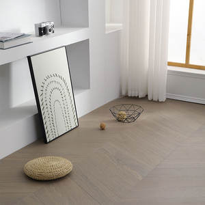 Parquet en bois massif moderne à chevrons, économique, antidérapant et ignifuge pour salon, maison locative, dortoir - Product Image 4