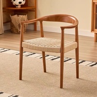 Chaise de Président en Bois Massif, Chaise de Salle à Manger Rétro Entièrement Assemblée avec Dossier, Idéale pour la Maison, les Gîtes, les Restaurants, les Cafés et les Bistros