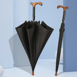 <span class=keywords><strong>Canne</strong></span> de marche 2-en-1 séparable avec parapluie, coupe-vent, protection UV, béquille amovible, randonnée, escalade, cadeau pour père - Product Image 4