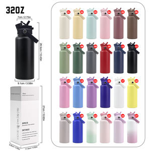 Botella de Agua de Acero Inoxidable de 24 oz y 32 oz con Logotipo Personalizado, Aislada al Vacío de Doble Pared, para Viajes y Deportes, Libre de BPA y con Pajita - Product Image 2