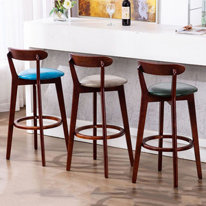 <span class=keywords><strong>Tabouret</strong></span> <span class=keywords><strong>de</strong></span> <span class=keywords><strong>bar</strong></span> moderne en bois avec siège rembourré, chaise haute élégante pour îlot <span class=keywords><strong>de</strong></span> cuisine, comptoir <span class=keywords><strong>de</strong></span> pub, <span class=keywords><strong>extérieur</strong></span>, hôtel, salle à manger, usage commercial - Product Image 6