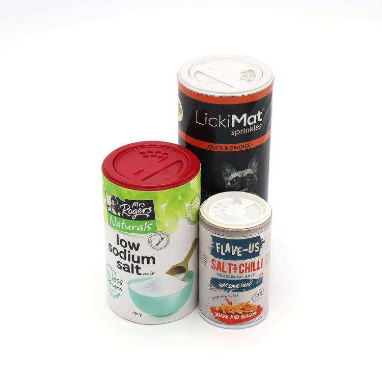Custom Size Cylinder Sifters Sea Salt Shaker Spice Powder Top Shaker Dry Shampoo Color Logo Paper Tube Packaging Crafts Cakes