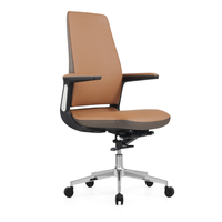 Chaise de bureau exécutive ergonomique moderne en cuir, pivotante et réglable, avec fonction de bascule, pour bureau à domicile et atelier