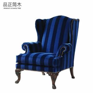Sillón Individual <span class=keywords><strong>de</strong></span> Madera Maciza Importada Estilo Americano Rústico con Respaldo <span class=keywords><strong>de</strong></span> Alas Tallado, Cómodo Sillón <span class=keywords><strong>de</strong></span> Ocio Tipo Tigre Personalizable - Product Image 3