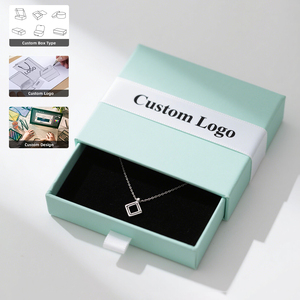 Luxury <b>Large</b> Necklace Jewelry Packaging <b>Box</b> Custom Logo Biodegradable Handmade Drawer <b>Box</b> With Velvet Foam Insert Premium <b>Gift</b> - Product Image 1