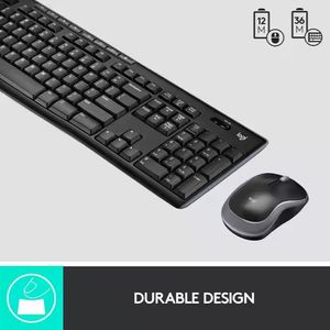 Logitech <span class=keywords><strong>MK270</strong></span> Teclado inalámbrico Traje de ratón Teclado de oficina inalámbrico para computadora portátil Tamaño completo con receptor 2,4G 100% Original - Product Image 2