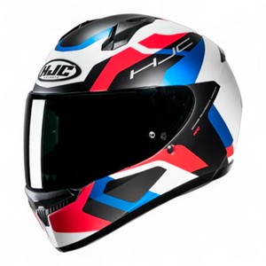 Casco Integrale per Moto HJC C10 Bianco Blu Nero Rosso Rosso Fluorescente Taglia M in Policarbonato - Product Image 1