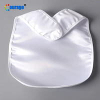 Courage usine vente en gros personnaliser impression monocouche polyester uni blanc Sublimation bavoir bébé vierge pour bébé temps de manger