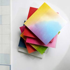 Gradient Rainbow Self-Adhesive <b>Memo</b> <b>Pads</b> 50 Pages Translucent Shiny Colorful Notepad for Learning Office Use-Beautiful <b>Memos</b> - Product Image 5
