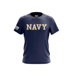 Camiseta con estampado de pantalla personalizado de EE. UU. Camiseta de manga corta con bandera Camiseta estilo marinero veterano naval Oem - Product Image 6