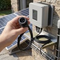 Conector fotovoltaico hembra JH personalizable, cable de goma 3x1.5mm² 1000V con enchufe Schuko para sistema de energía solar exterior
