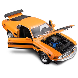 1970 Ford <span class=keywords><strong>Mustang</strong></span> <span class=keywords><strong>1</strong></span>:18 Moulé Sous Pression Modèle De Voiture Son Et Lumière Pullback Machine1 Décoratif En Métal À Collectionner avec Porte Ouverte Caractéristique - Product Image 1