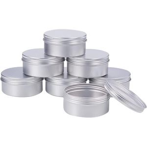 Contenants cosmétiques ronds de 5g, 10g, 20g, 30g, 50g, 60g, 80g, 100g, 120g, 150g, 200g, 250g, 400g, boîtes en étain avec couvercle à vis - Product Image 1