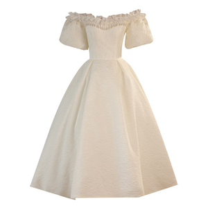 2025 nueva <span class=keywords><strong>princesa</strong></span> satén blanco modelo nuevo estilo fuera del hombro vestido <span class=keywords><strong>de</strong></span> noche vestido <span class=keywords><strong>de</strong></span> <span class=keywords><strong>novia</strong></span> elegante vestido bordado con flecos - Product Image 5