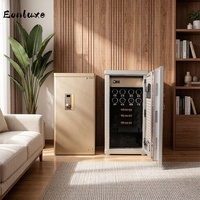 Eonluxe Boîtier de rangement et de présentation en métal pour montres mécaniques à remontoir automatique, 8 emplacements, 3 tiroirs, avec serrure à empreinte digitale, pour collection de bijoux