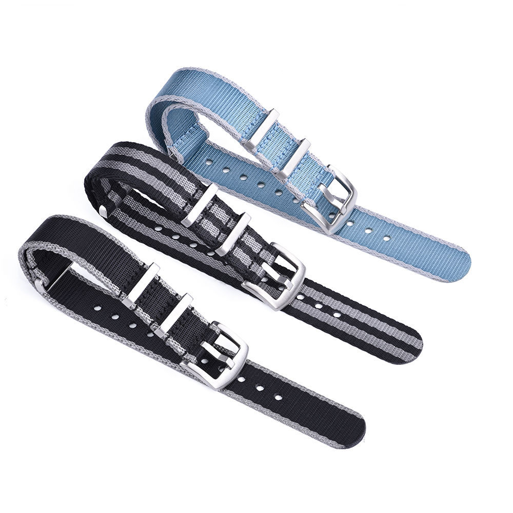 JUELONG — bracelet de montre en Nylon souple, boucle en acier inoxydable, 20mm 22mm 1.2mm, lisse