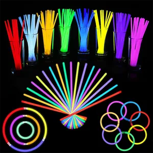 100 Pcs Glow Sticks Bulk Glow in The Dark Party Supplies 8" Glowsticks with Connectors for Glow Neon Bracelets Halloween Party