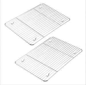 <strong>Cooling</strong> <strong>Rack</strong> Set of 2 Stainless Steel Oven Safe Grid Wire <strong>Racks</strong> for Cooking Kitchen <strong>Cooling</strong> Net Non-stick - Product Image 3