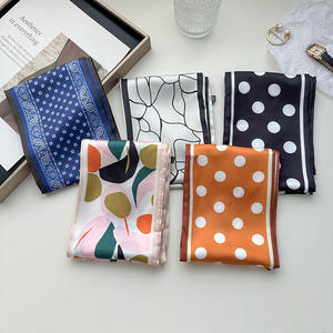 Moda Polka Dot elmas şekilli baskı dar şerit bağlı çanta kolu bayanlar için ipek eşarp 13*130cm uzun saç kravat eşarp - Product Image 1