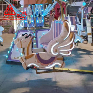 Siège de balançoire personnalisable style Cygne Pégase, design rose vif, bandes <span class=keywords><strong>LED</strong></span> néon pour parcs d'attractions et centres commerciaux, 12 personnes - Product Image 4