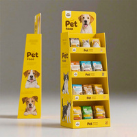 Présentoir personnalisé pour animalerie de supermarché, présentoir en carton pour aliments pour animaux de compagnie, collier pour chien, présentoir en carton pour aliments pour chiens