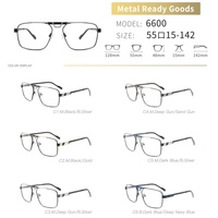 Personnalisation de lunettes optiques de style pilote haut de gamme en métal, montures de lunettes durables à double pont pour un usage quotidien, OEM/ODM