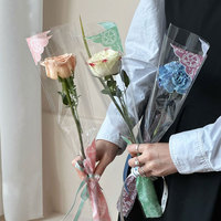 Sac d'emballage jetable en PE double face, imperméable à la graisse et à l'eau, à motif floral, recyclable et écologique, pour la vente en gros