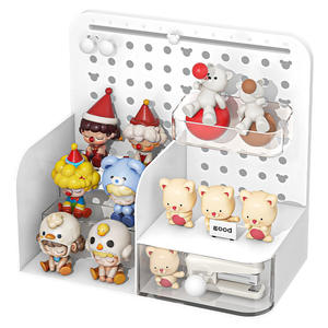 Organisateur de bureau en <span class=keywords><strong>plastique</strong></span> à plusieurs niveaux avec tiroirs et panneaux perforés, idéal pour dortoir, chambre et salon - Product Image 5