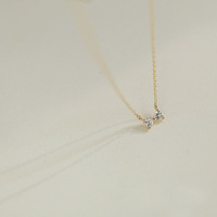 Collier en argent sterling S925 plaqué or 14 carats, avec un mini pendentif en forme de cœur et nœud, style japonais, artistique