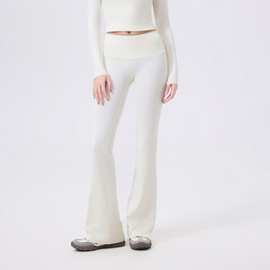 Wholesale Women's High Waist <b>Flare</b> Yoga <b>Leggings</b>, Butt Lifting Workout Pants, Buttery Soft No Camel Toe Activewear Trousers - Product Image 3