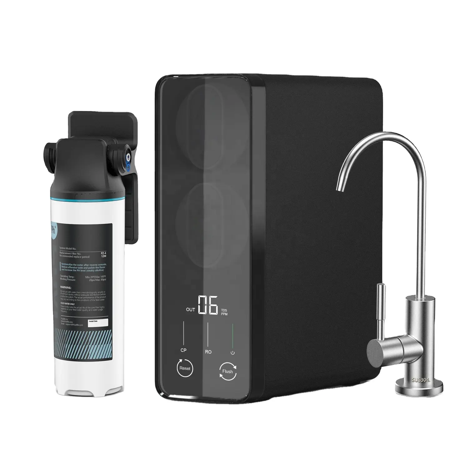 Amazon 600G 800G tank less Alkaline water reverse osmosis systems Home Water Filtration System